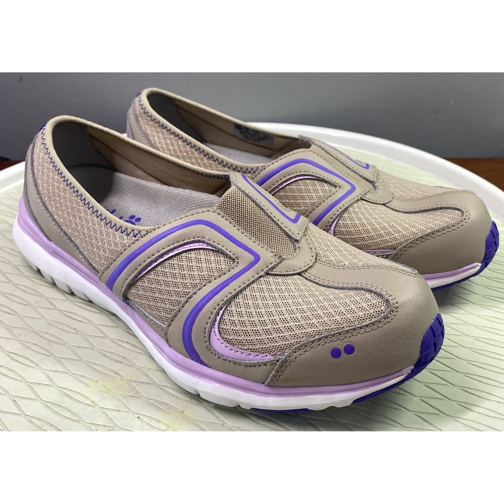 Ryka Womans Arbor 2 Low Top Slip-on Walking Shoes Beige/&purples Sz. 9.5 W‎